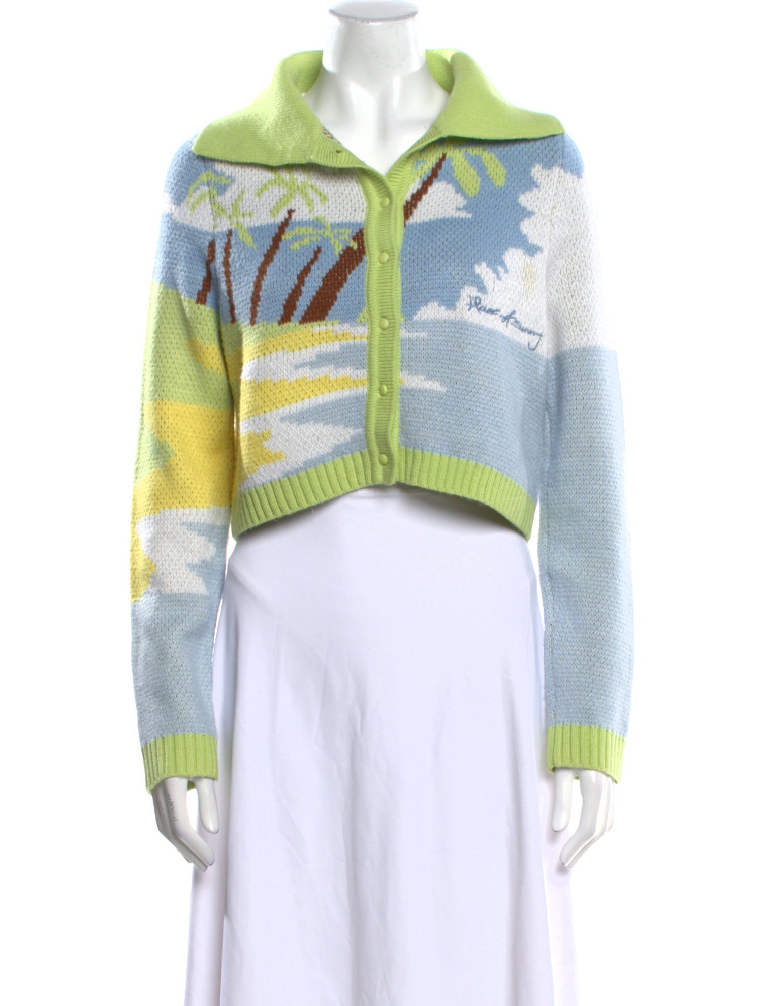 House of Sunny Printed V-Neck Sweater