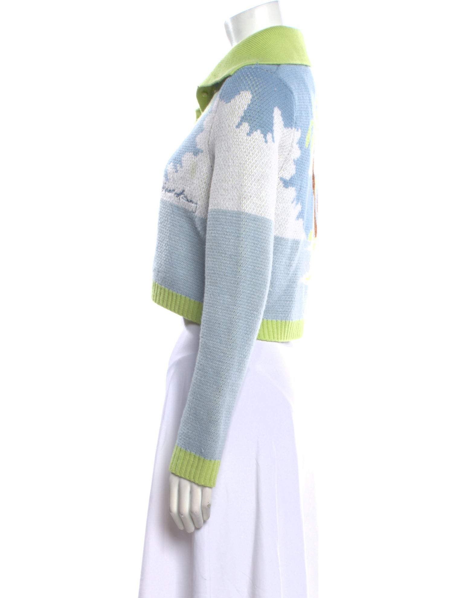 House of Sunny Printed V-Neck Sweater