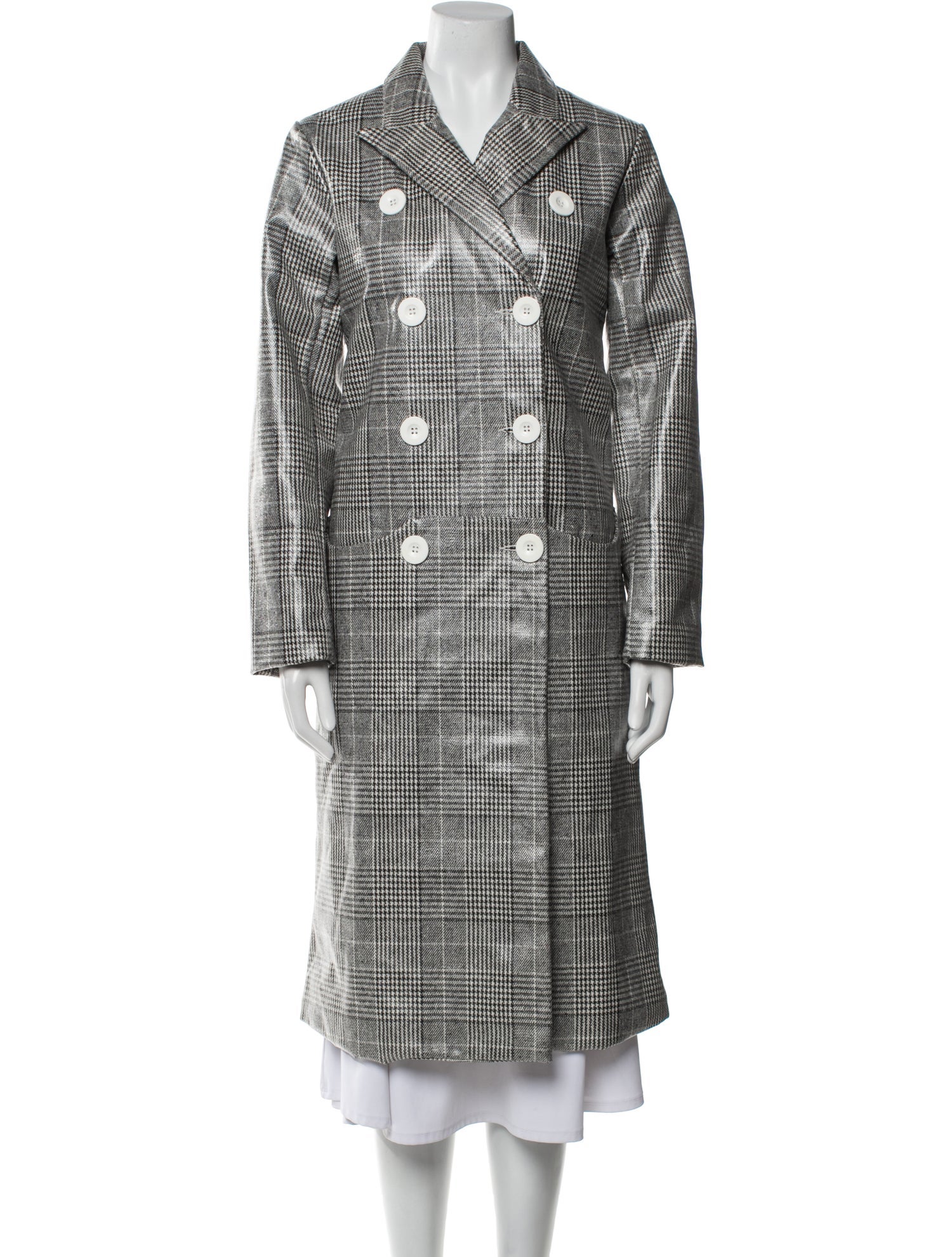 House of Sunny Plaid Print Coat