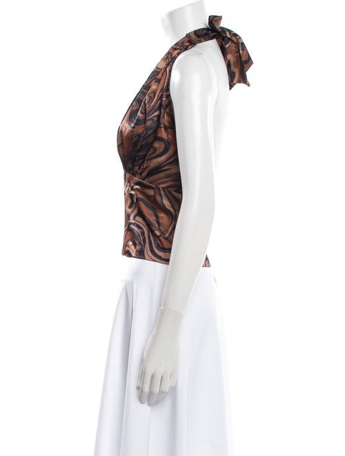 House of Sunny Printed V-Neck Crop Top