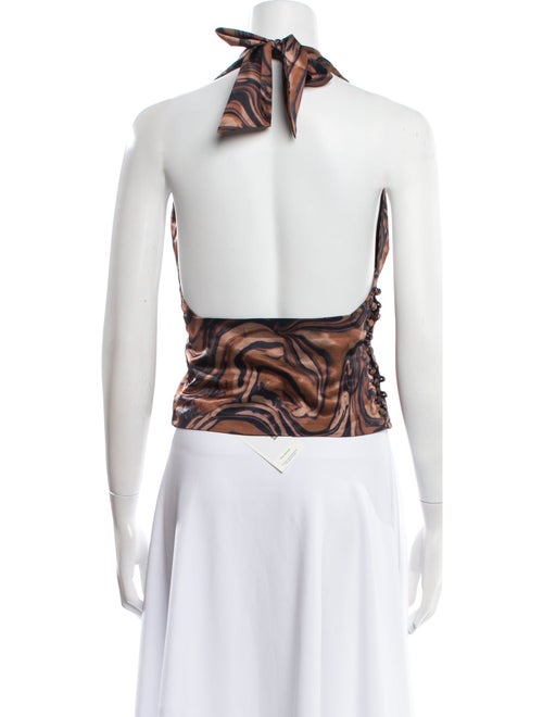 House of Sunny Printed V-Neck Crop Top