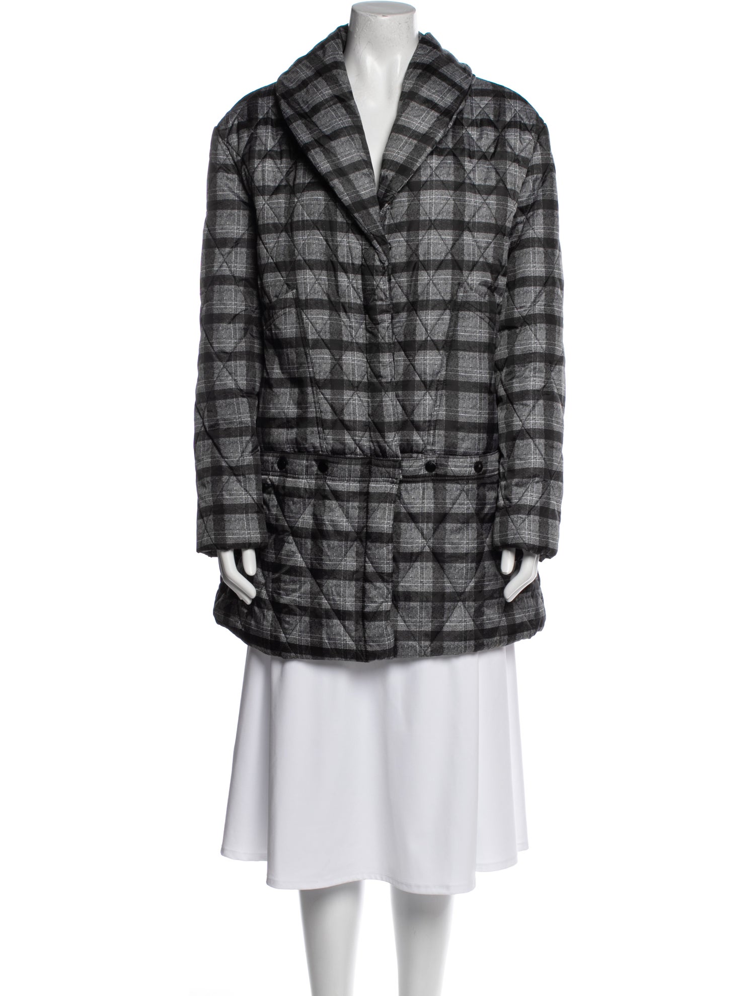 House of Sunny Plaid Print Peacoat