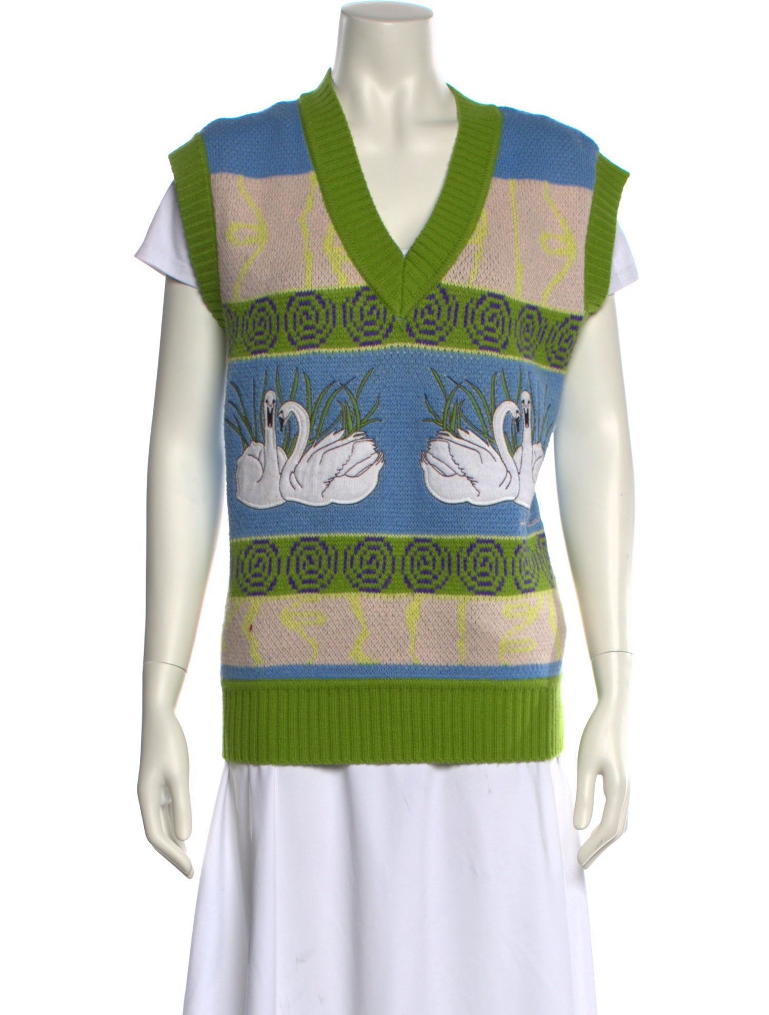 House of Sunny Printed V-Neck Sweater