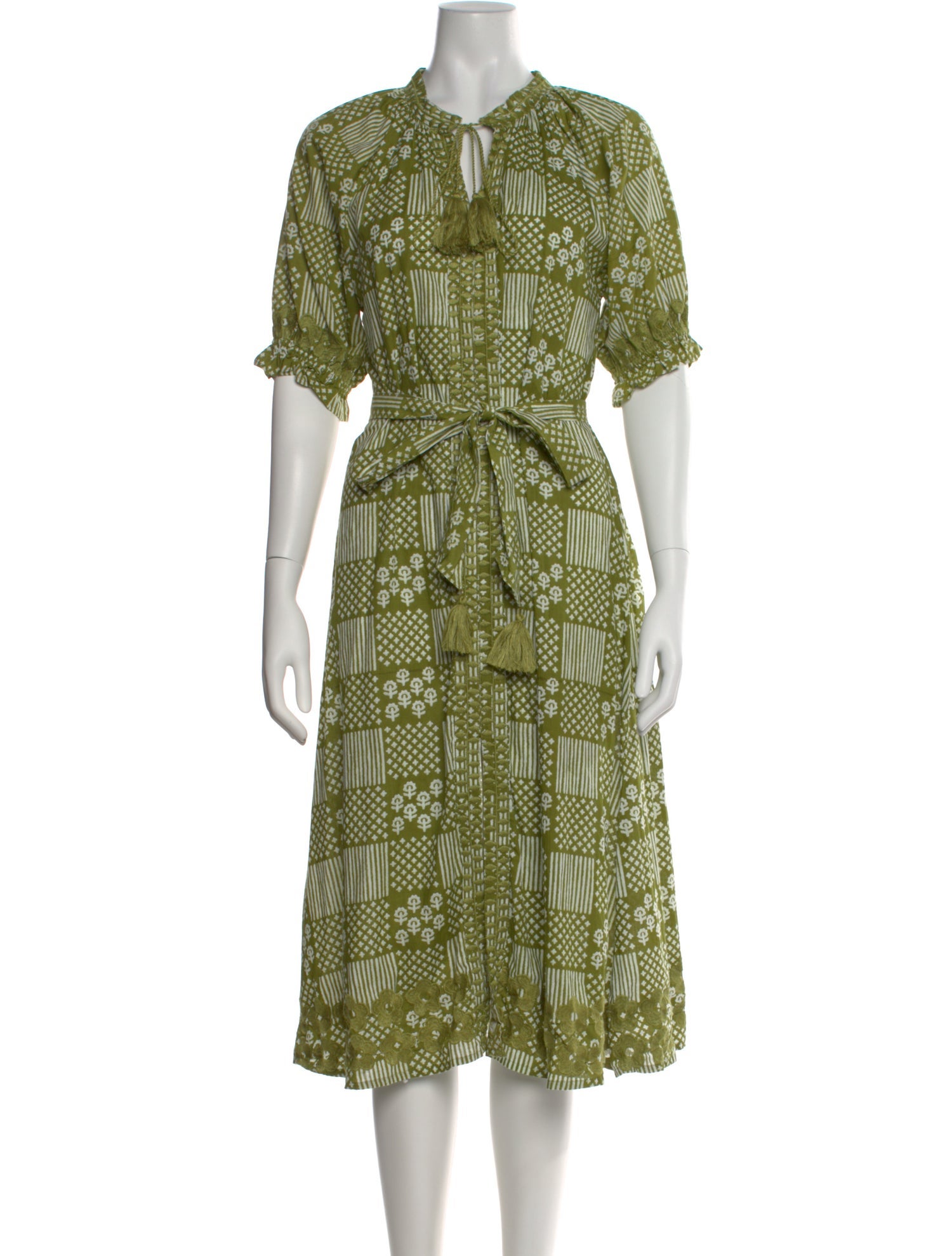 julia amory green dress Printed Midi Length Dress w/ Tags