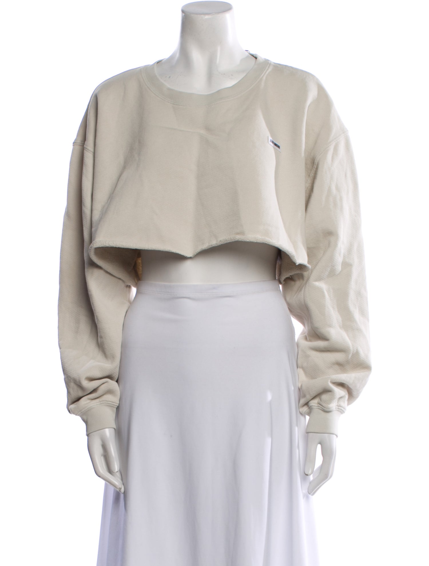 Joah Brown Crew Neck Long Sleeve Crop Top