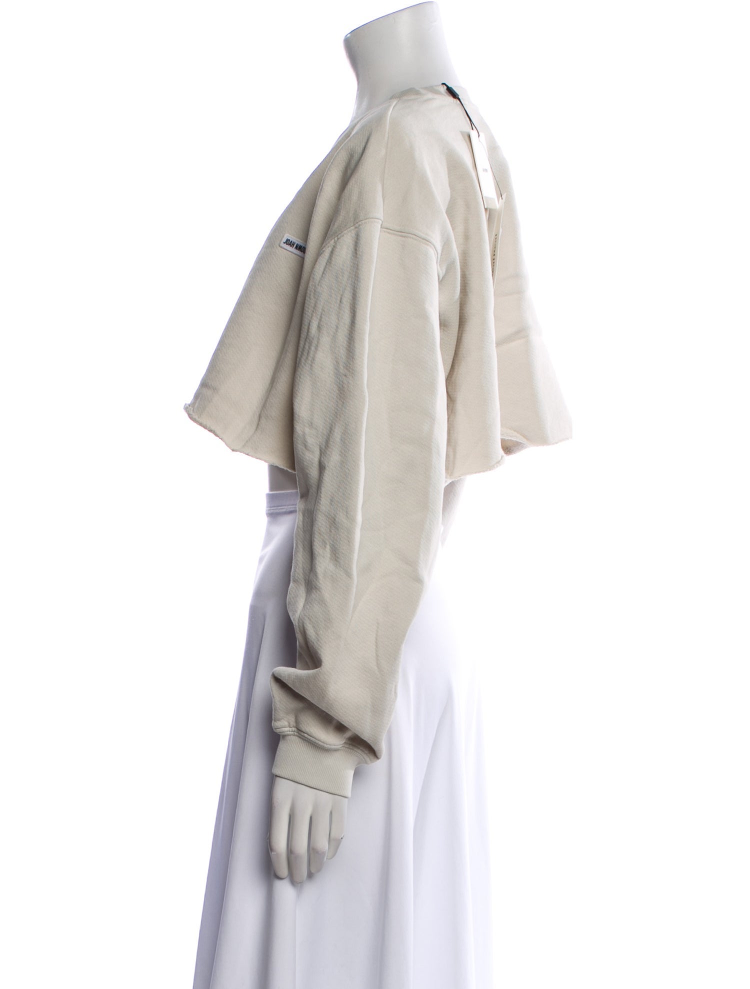 Joah Brown Crew Neck Long Sleeve Crop Top