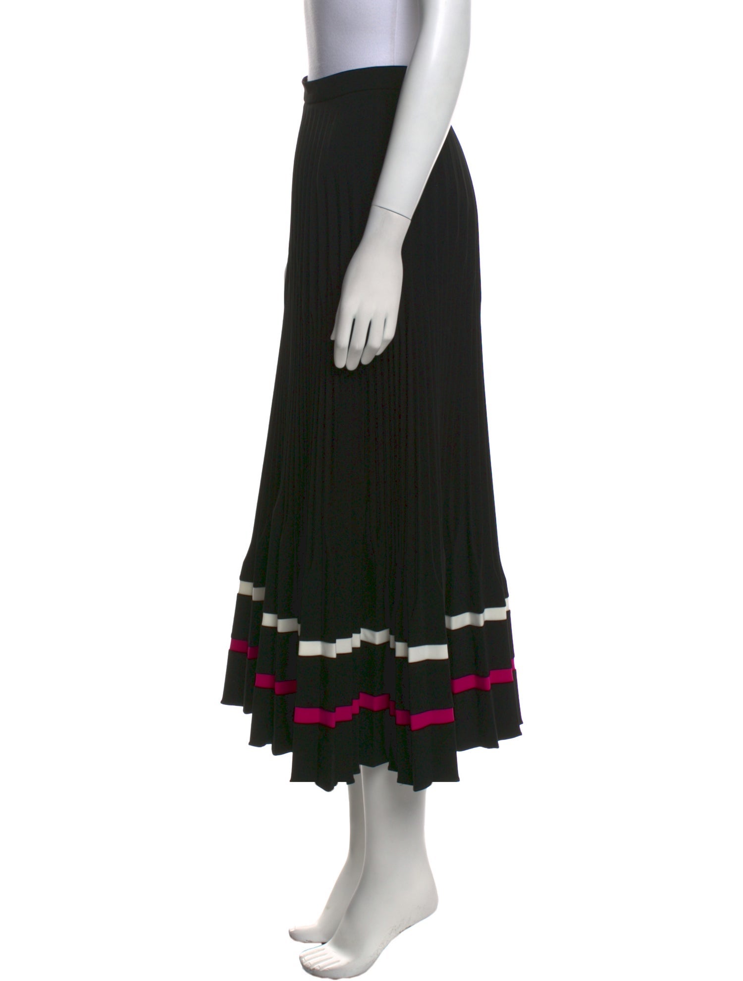 Julianna Bass Pleated Accents Midi Length Skirt