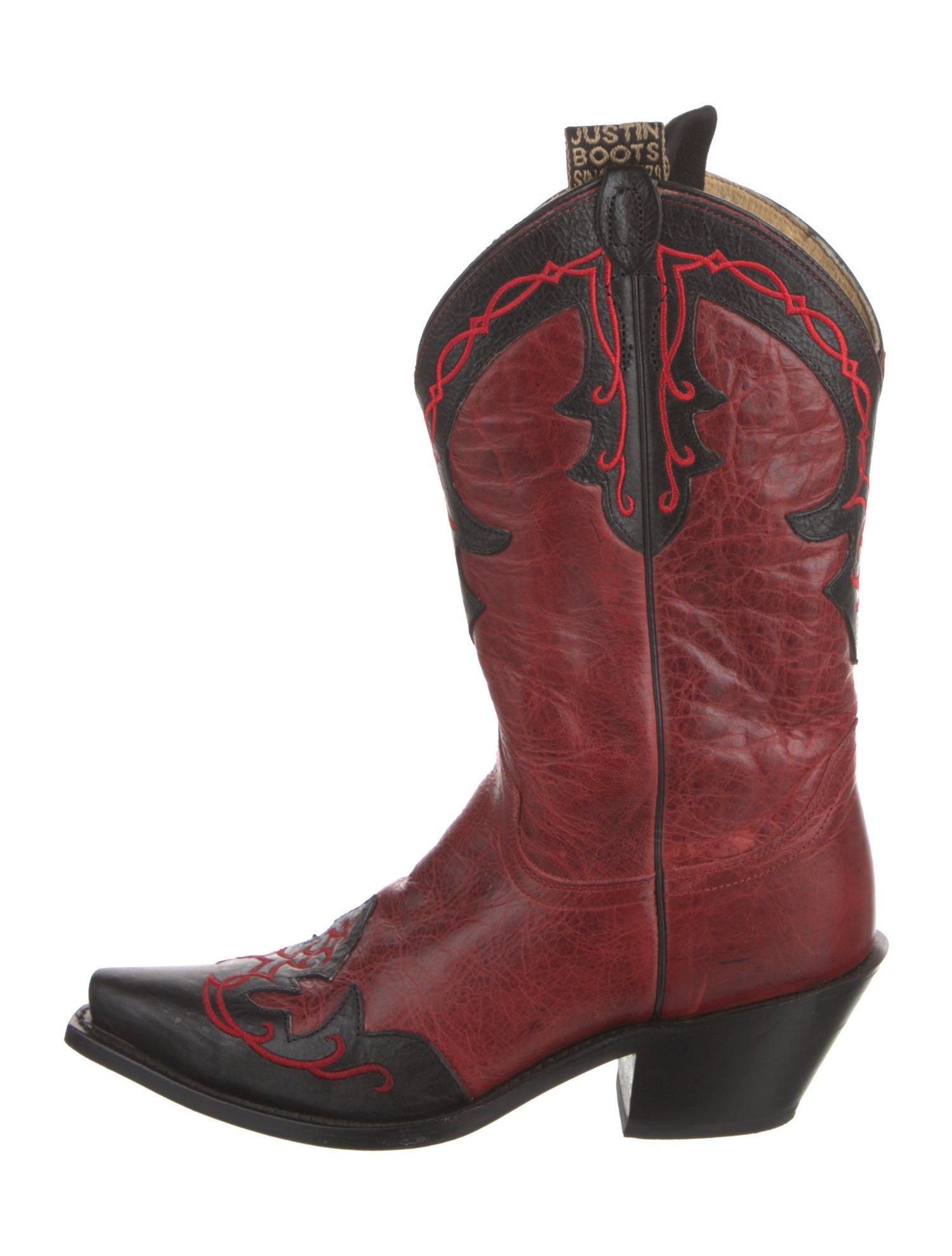 Justin Boots Leather Patterned Western Boots