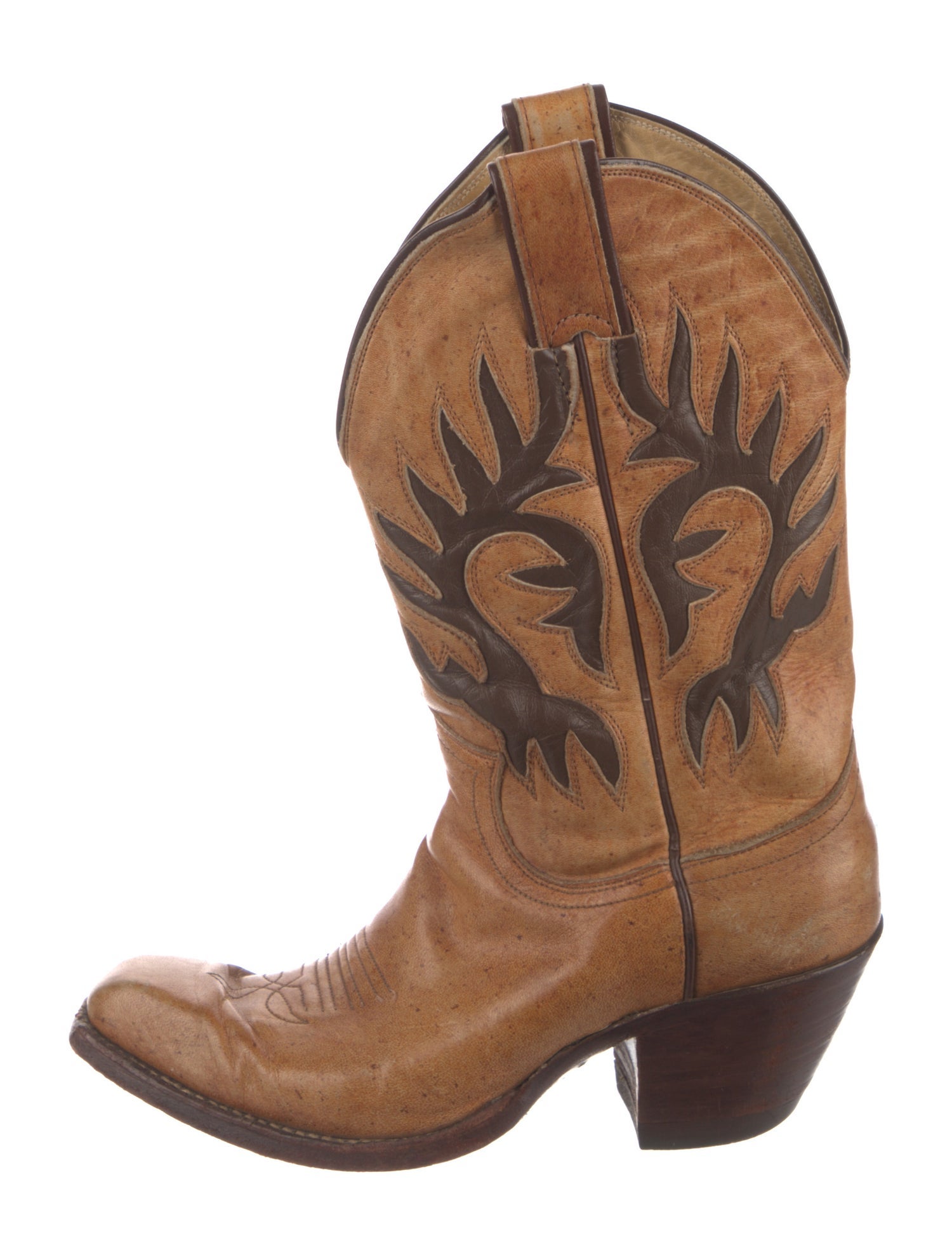 Justin Boots Leather Animal Print Western Boots