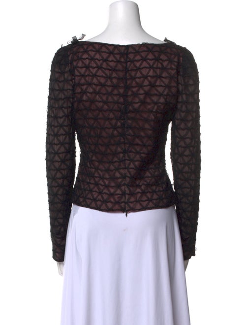 Kathryn Dianos Silk Lace Pattern Crop Top