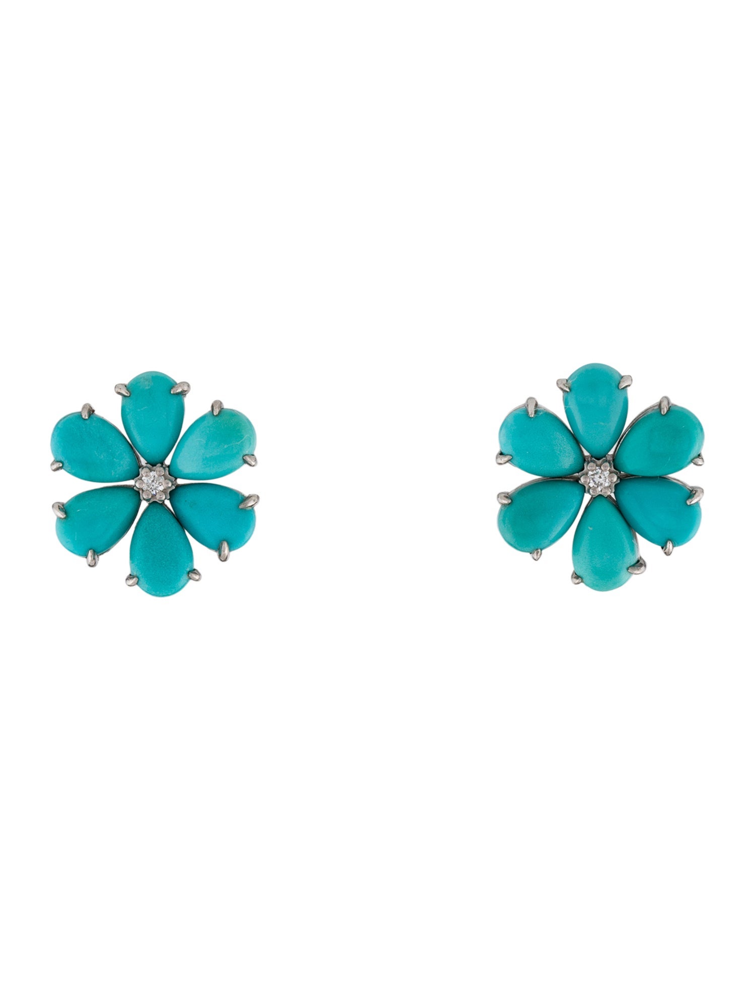 Kai Turquoise & Diamond Stud Earrings
