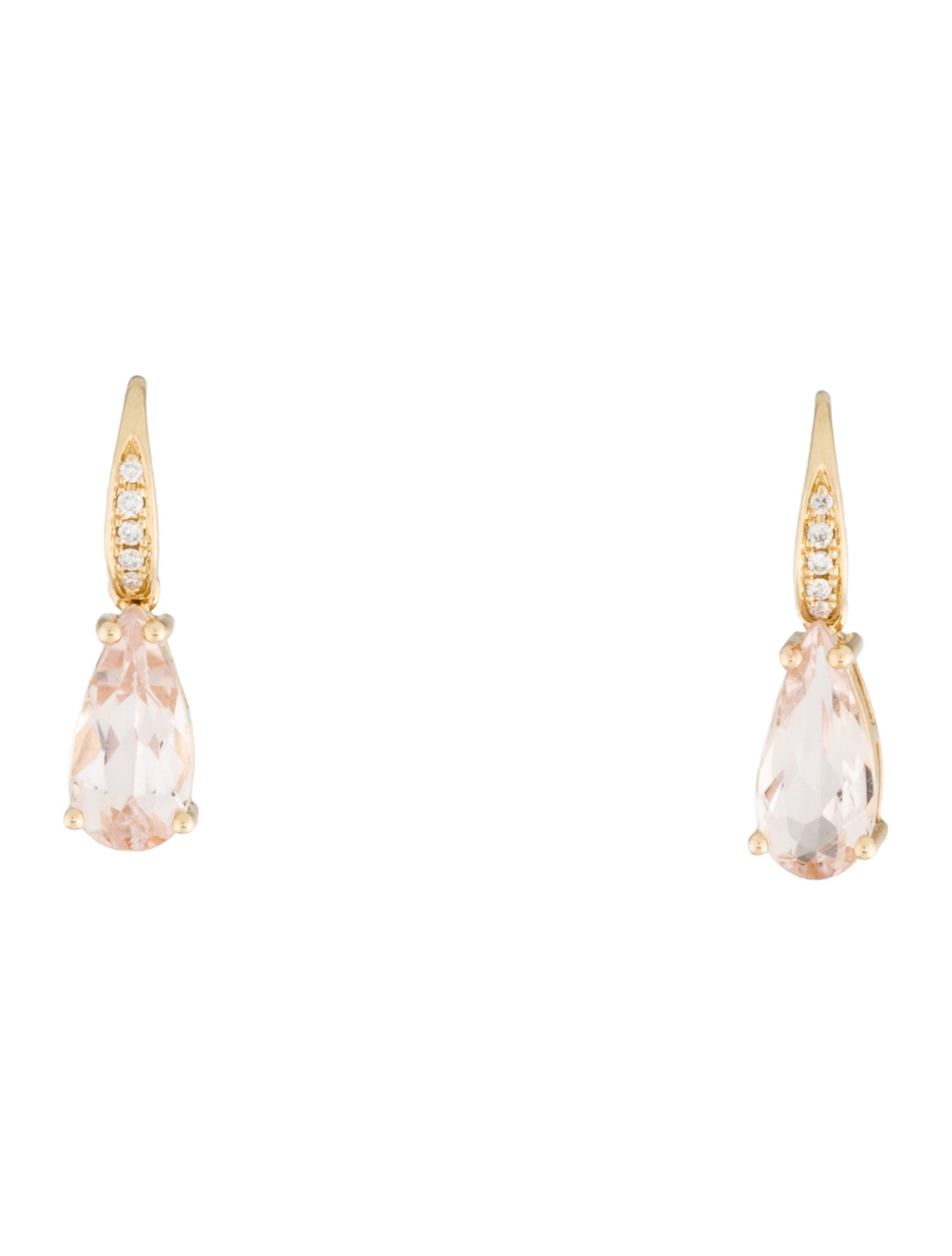 Kai 14K Morganite & Diamond Drop Earrings