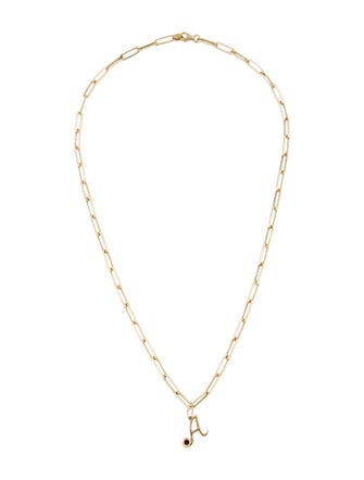 Kai 14K Garnet Cursive Letter 'A ' Paperclip Chain Necklace