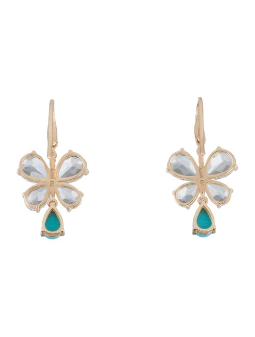 Kai 14K Aquamarine,Turquoise & Diamond Butterfly Drop Earrings