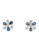 Kai 14K Aquamarine, Sapphire & Diamond Flora Blossom Stud Earrings