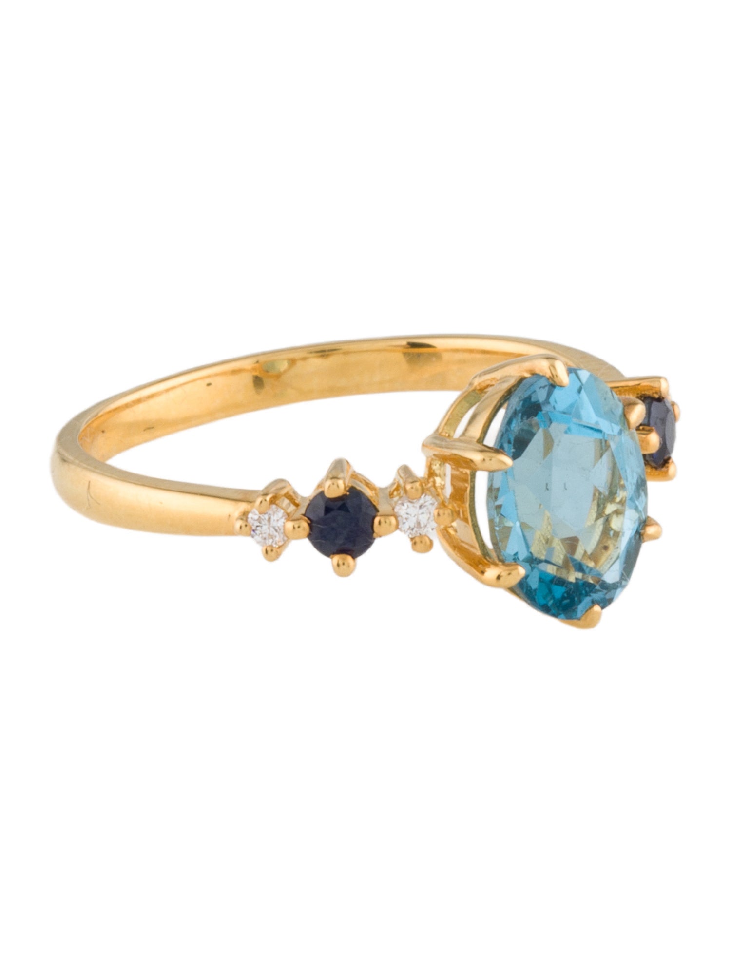 Kai 14K Topaz, Sapphire & Diamond Cocktail Ring