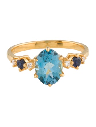 Kai 14K Topaz, Sapphire & Diamond Cocktail Ring