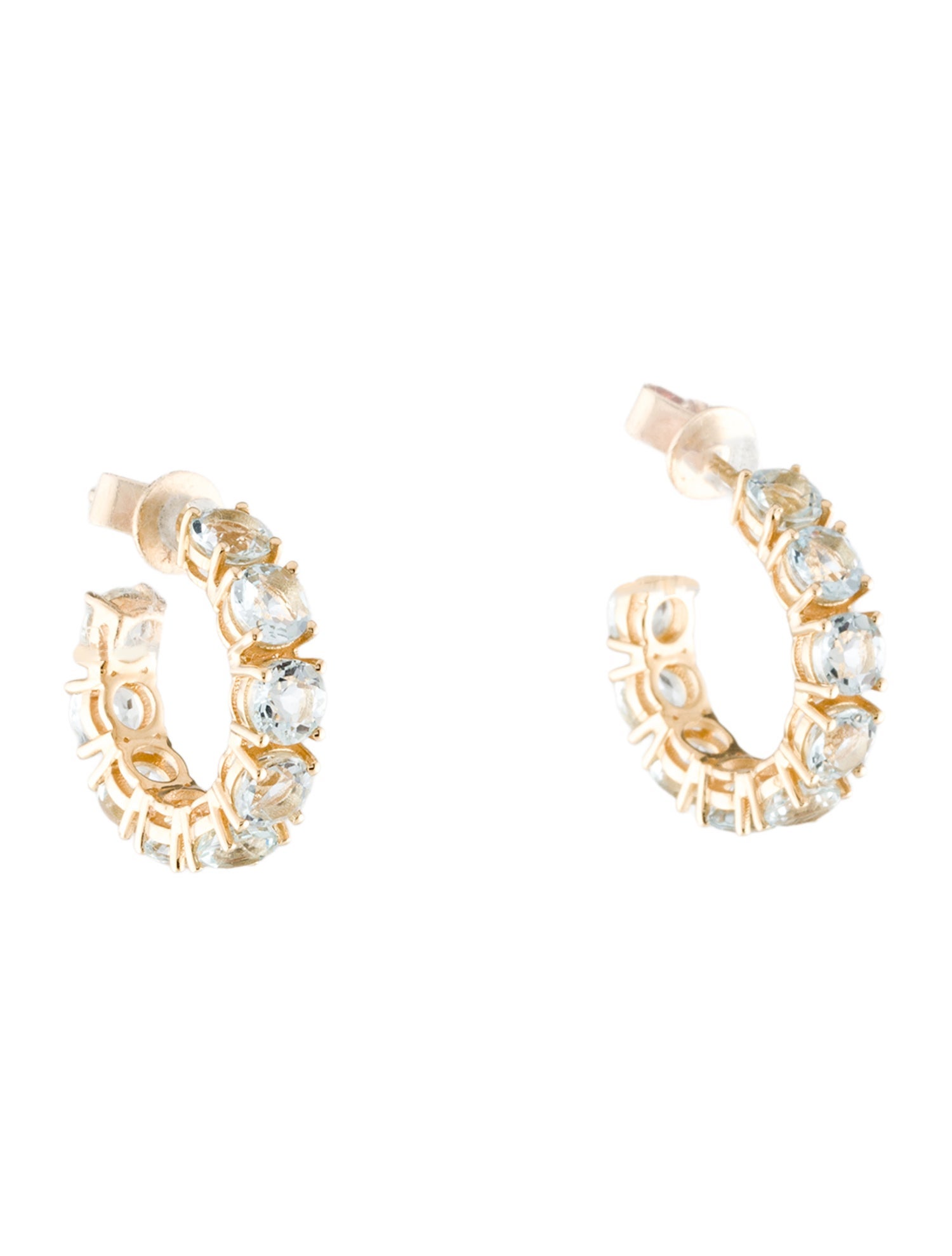 Kai 14K 4.40ctw Aquamarine Hoop Earrings
