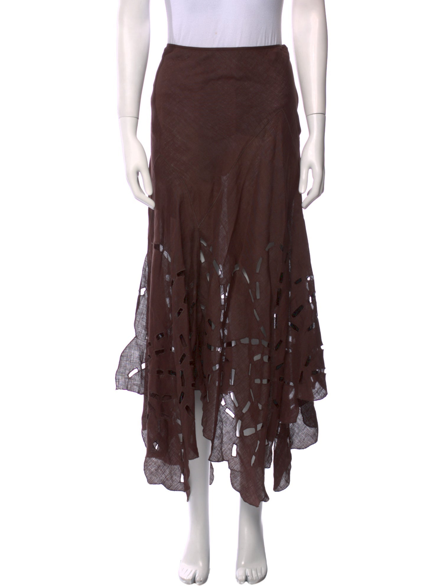 Laura Biagiotti Linen Midi Length Skirt