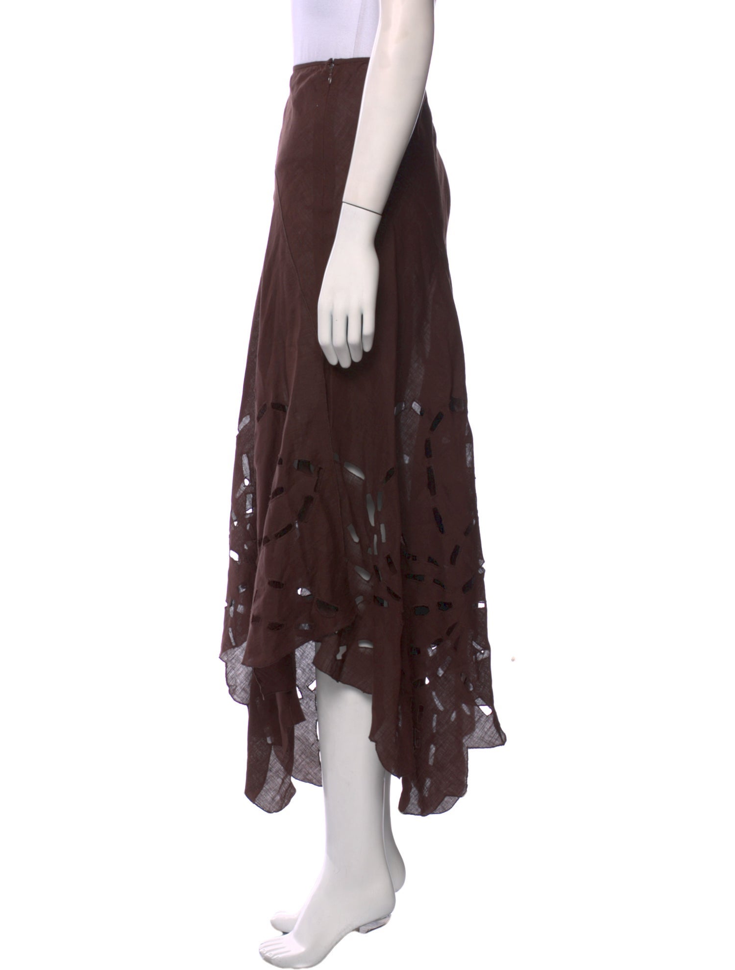 Laura Biagiotti Linen Midi Length Skirt