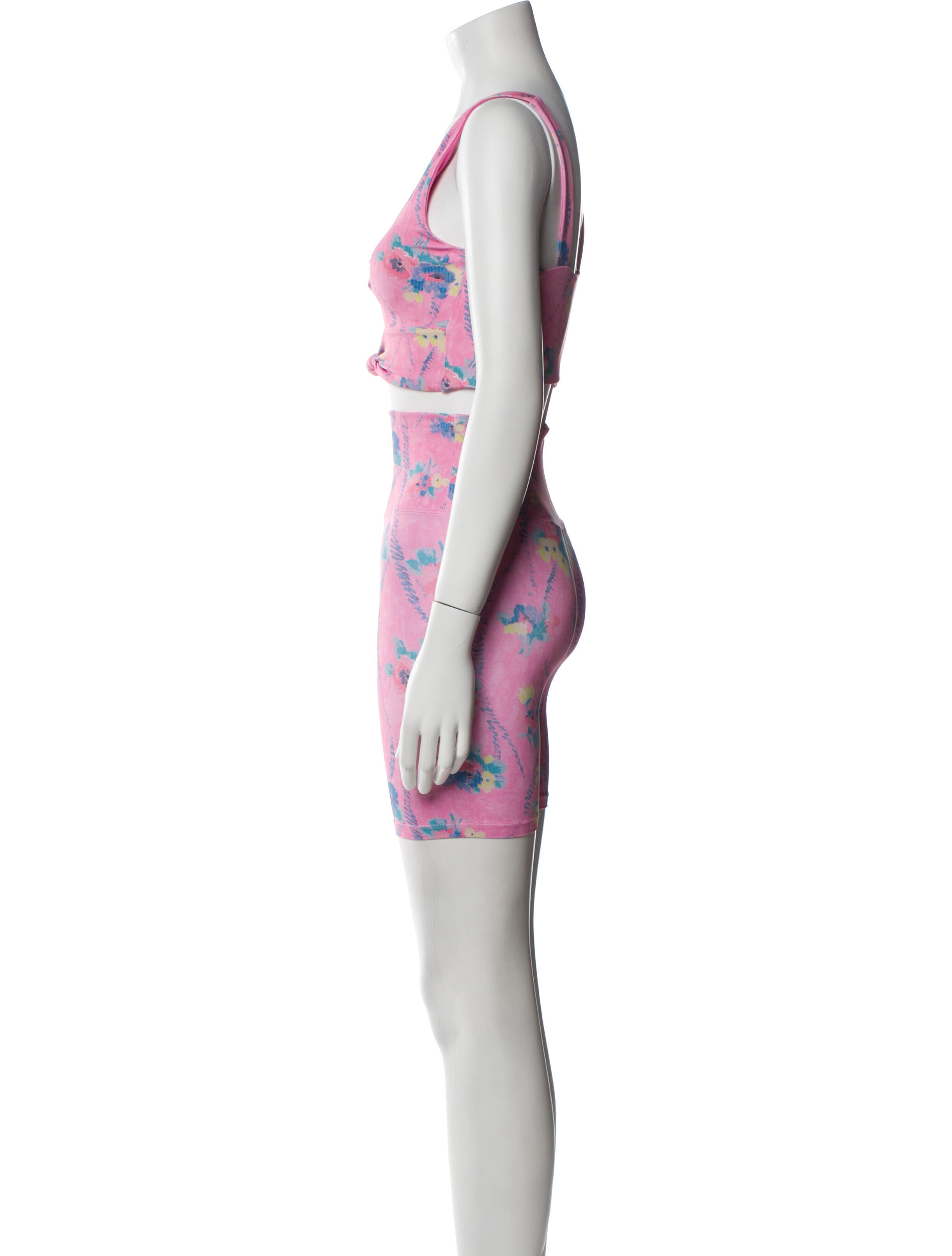 LoveShackFancy x Beach Riot Floral Print Bow Accents Short Set