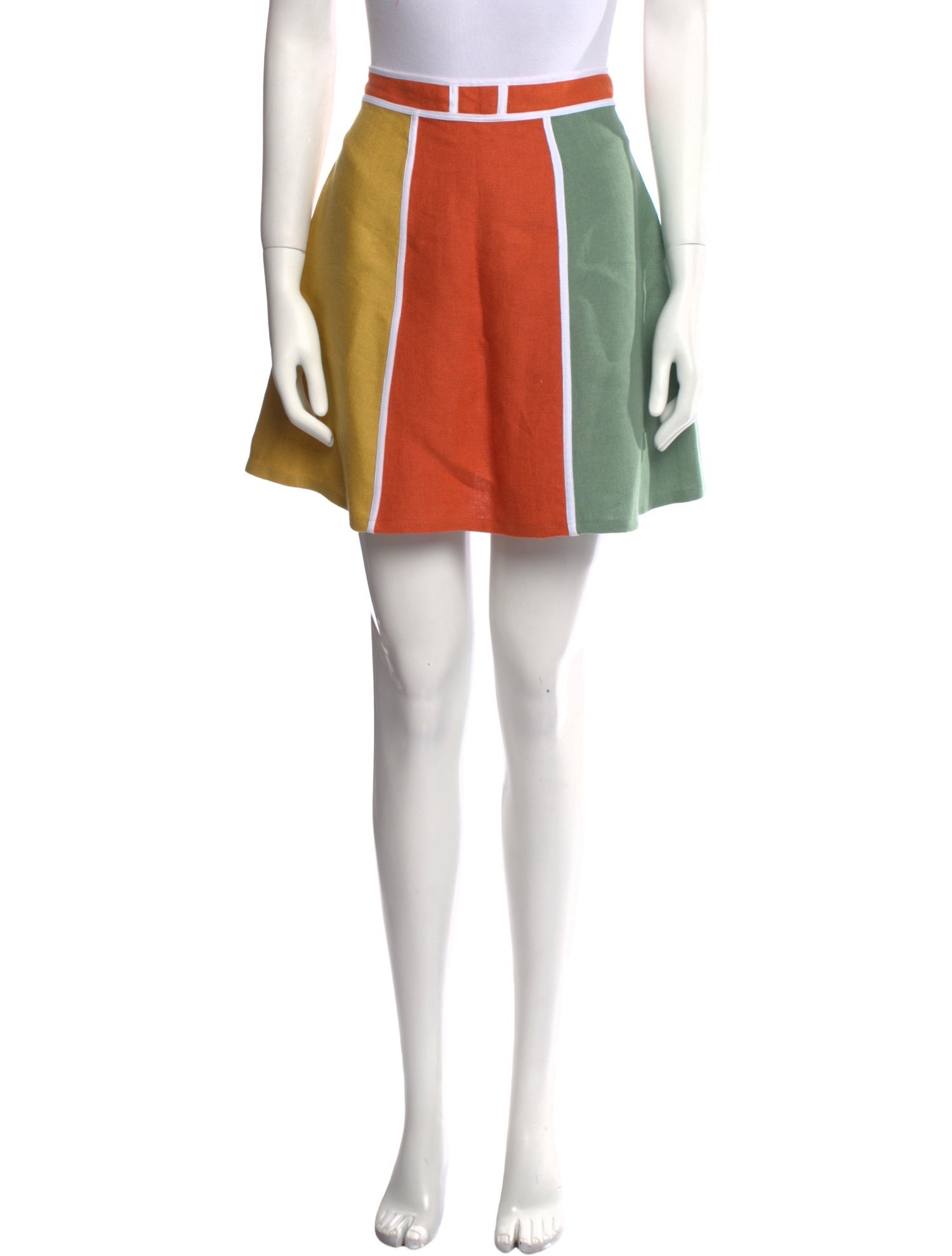 La Veste Colorblock Pattern Mini Skirt
