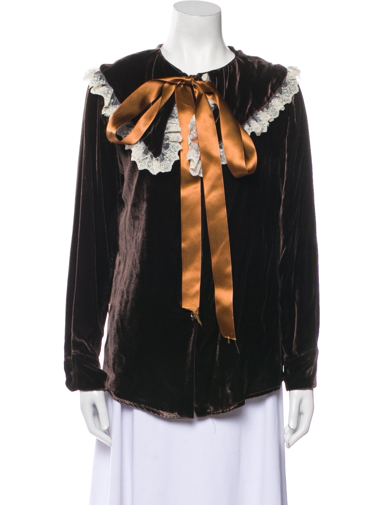 La Veste Colorblock Pattern Crew Neck Blouse