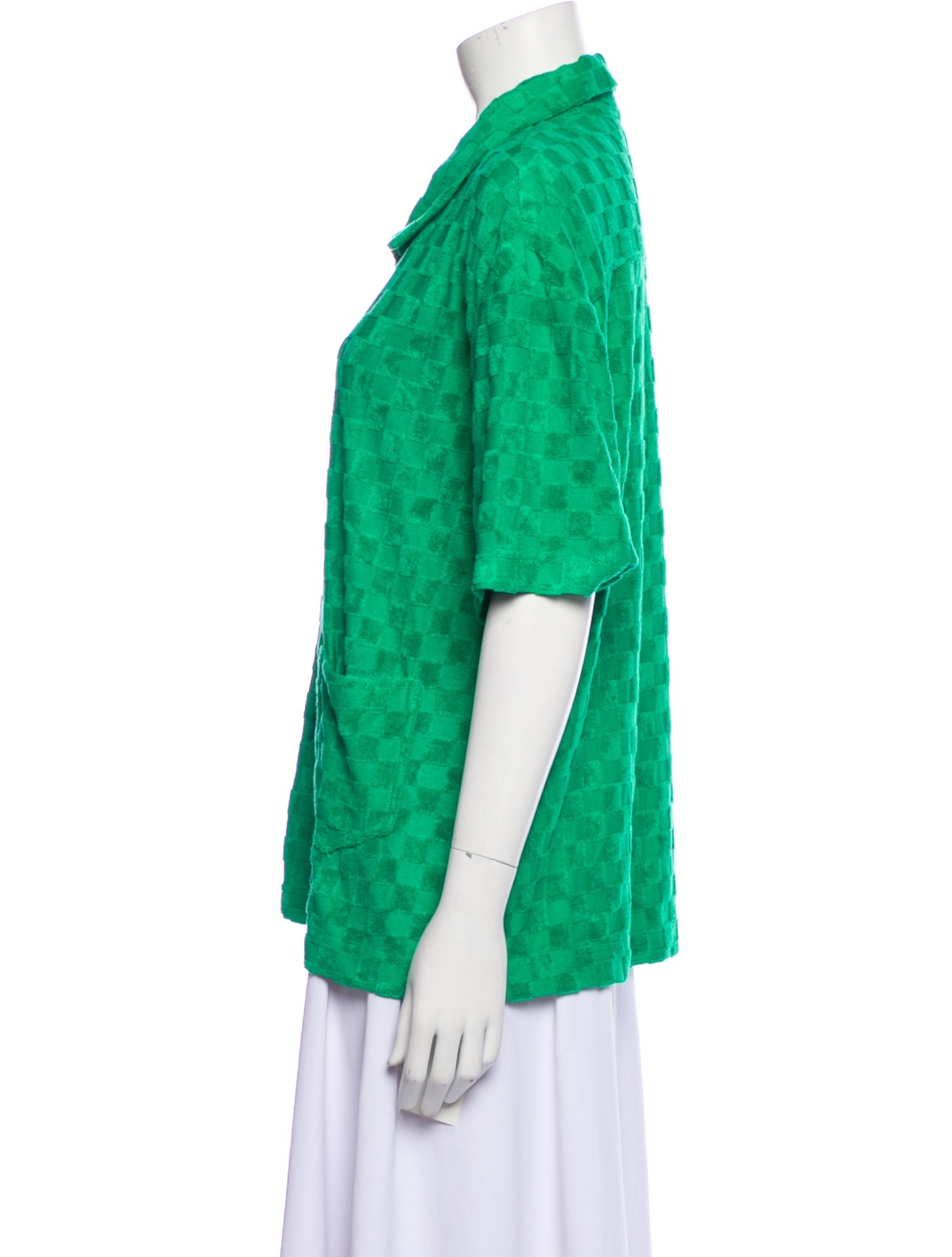 La Veste Printed Short Sleeve Button-Up Top