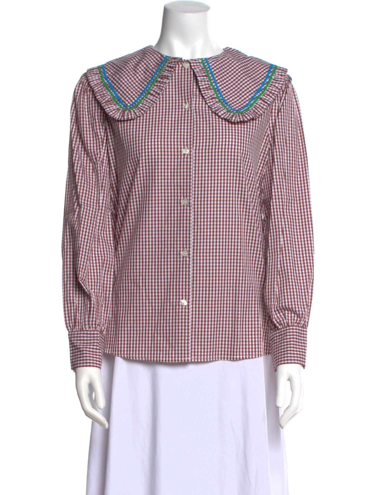 La Veste Plaid Print Long Sleeve Button-Up Top w/ Tags