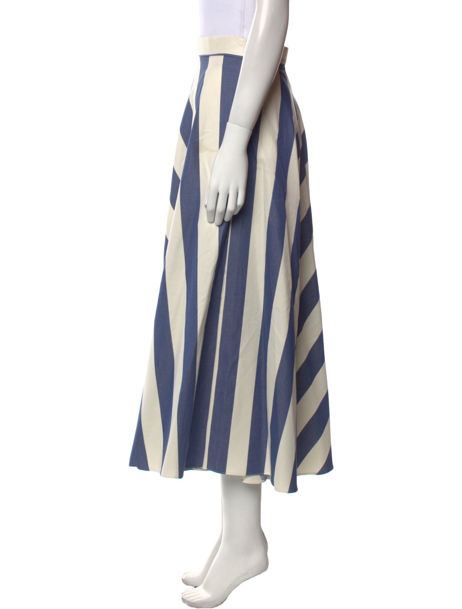 La Veste Striped Midi Length Skirt