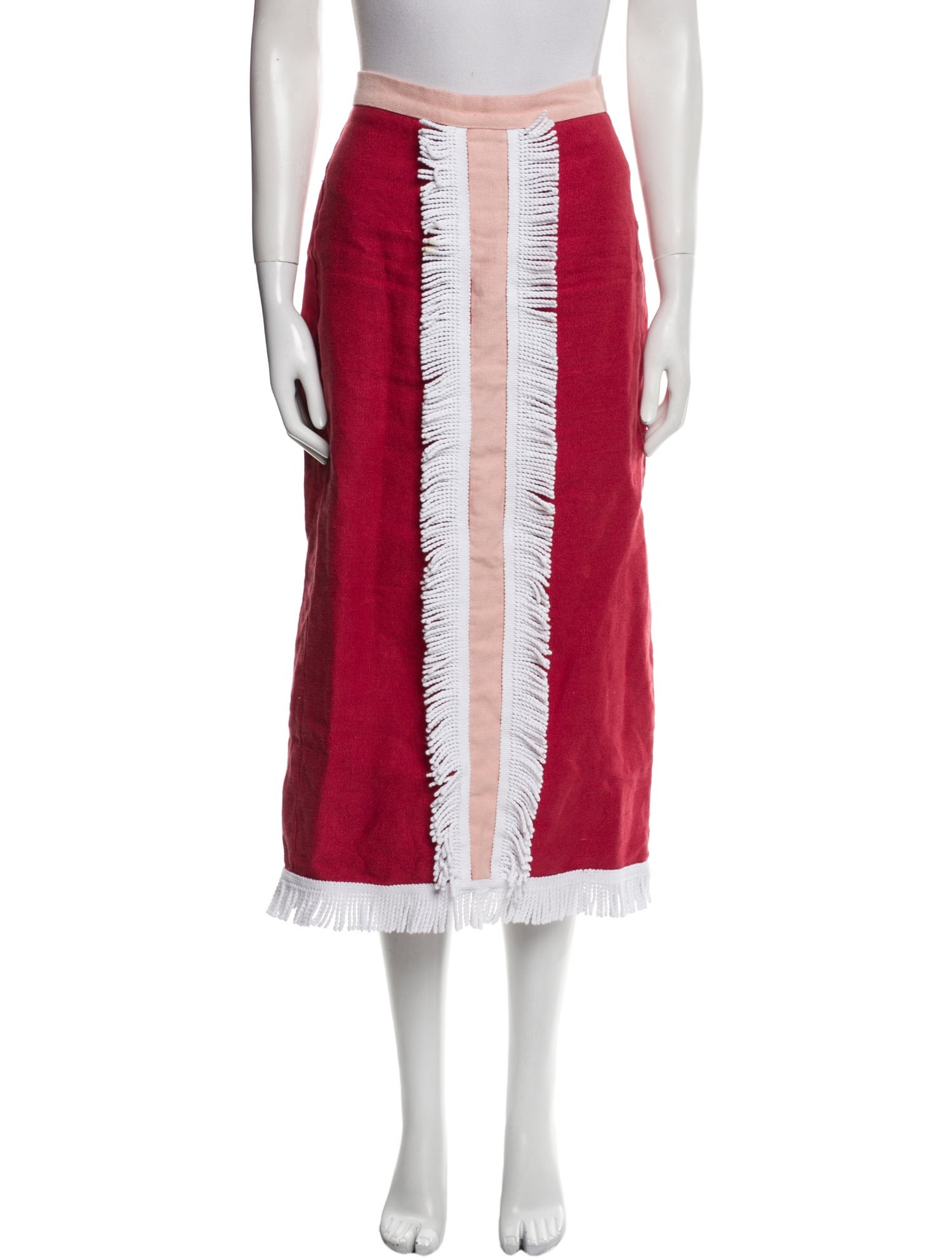 La Veste Colorblock Pattern Midi Length Skirt