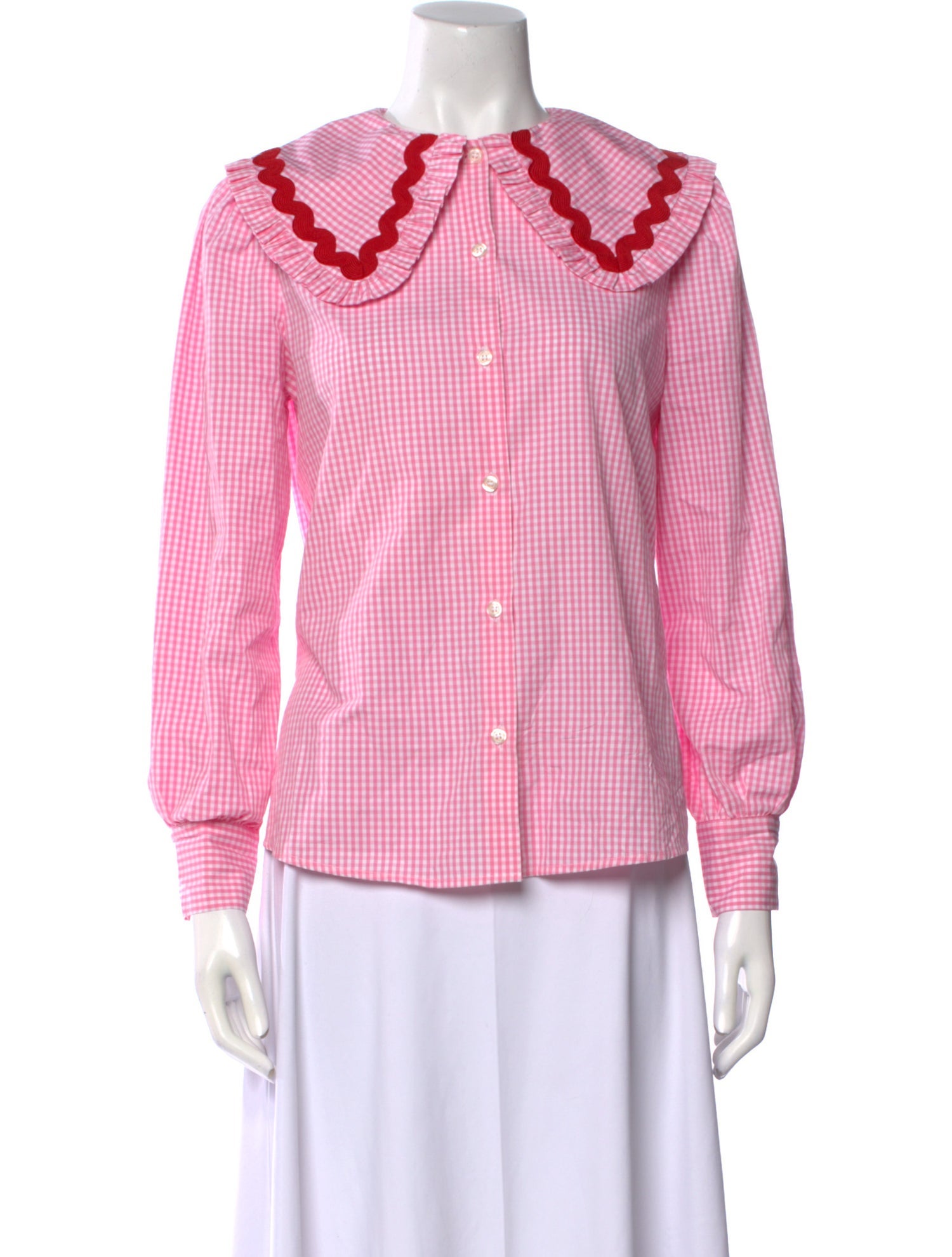 La Veste Crew Neck Long Sleeve Button-Up Top