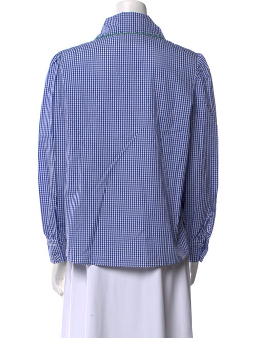 La Veste Plaid Print Long Sleeve Button-Up Top