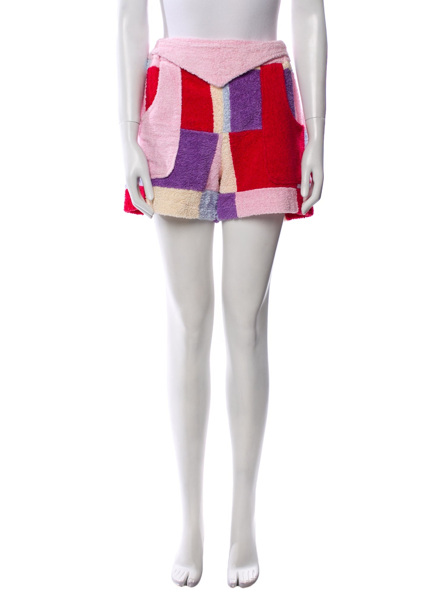 La Veste Colorblock Pattern Mini Shorts