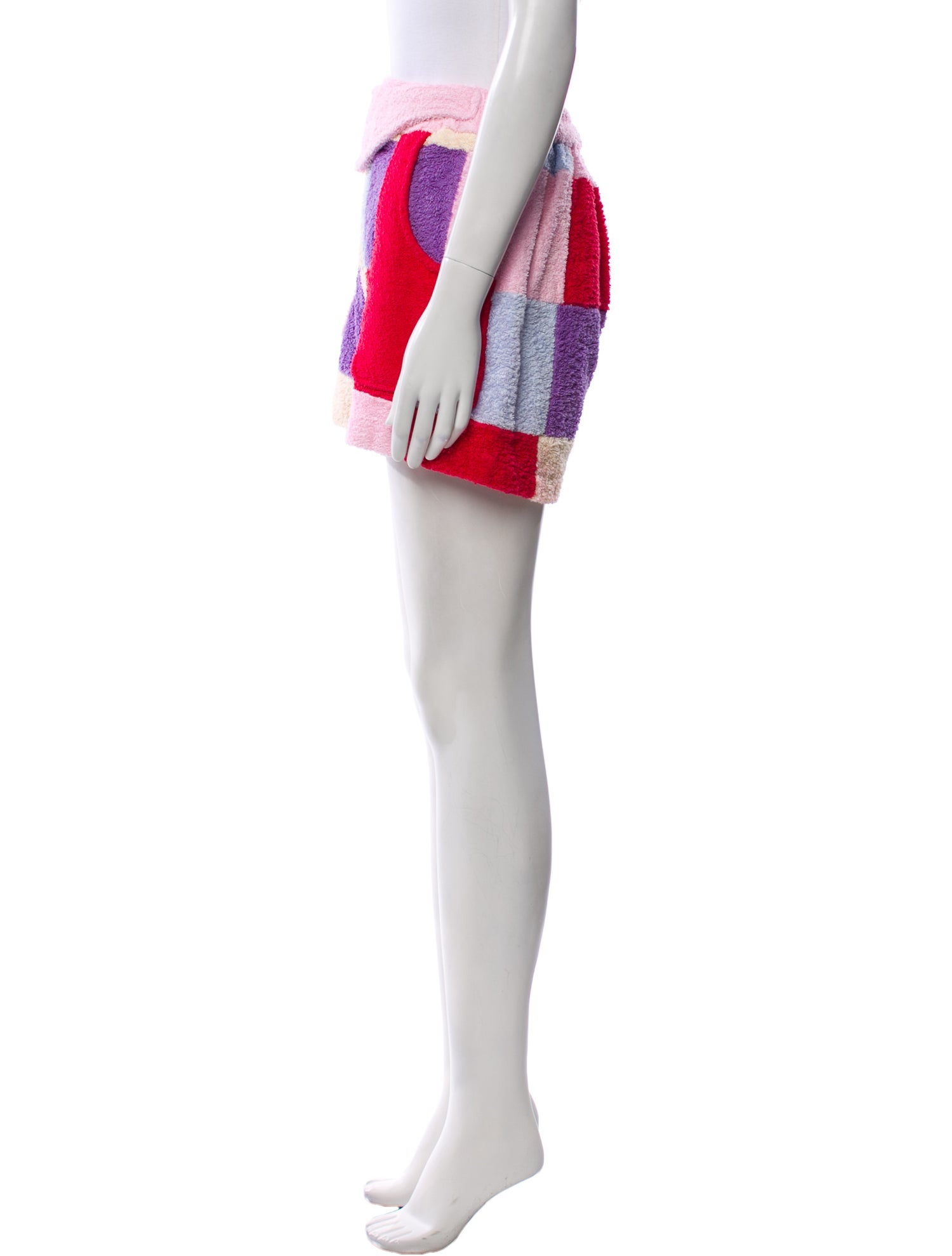 La Veste Colorblock Pattern Mini Shorts