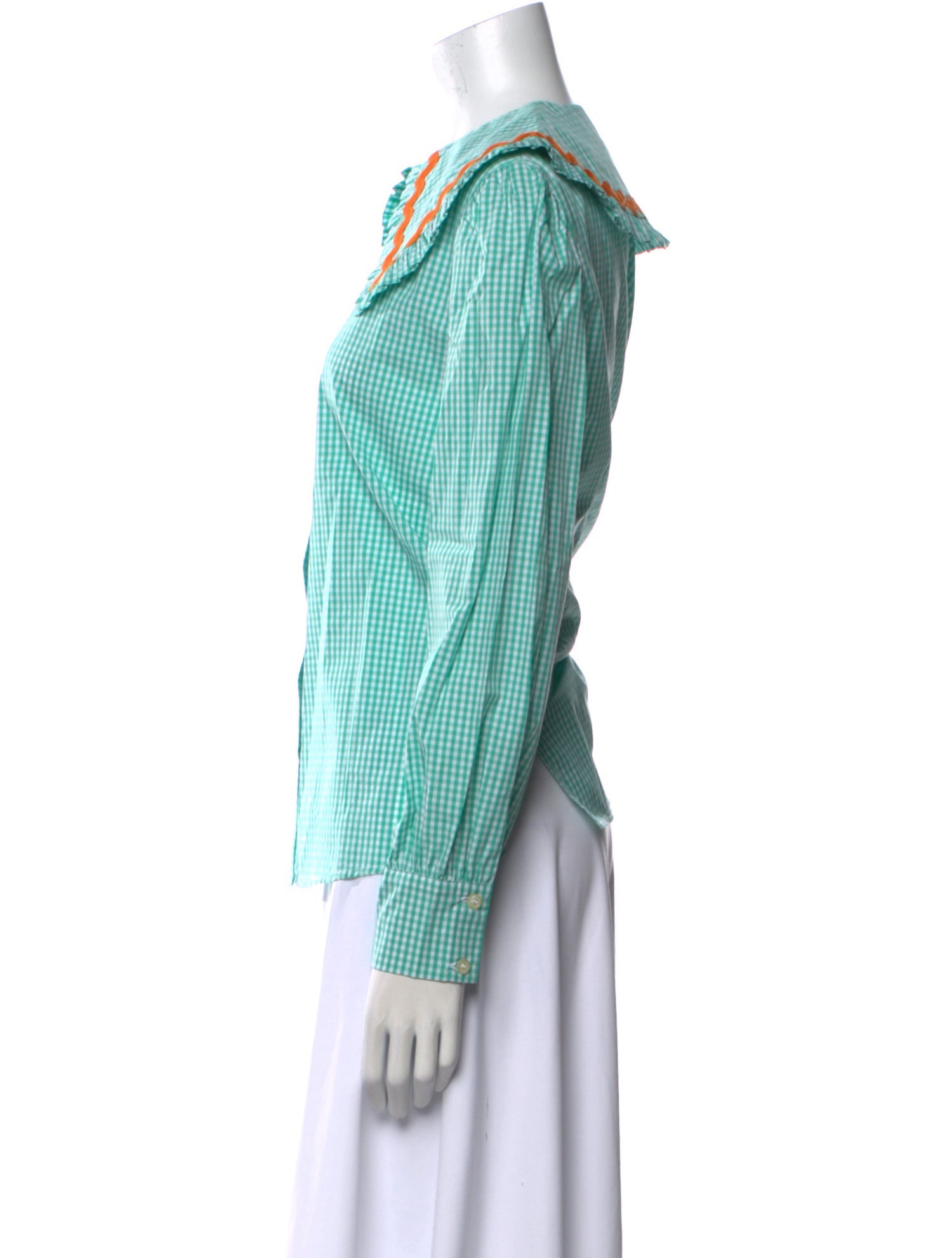 La Veste Crew Neck Long Sleeve Button-Up Top w/ Tags