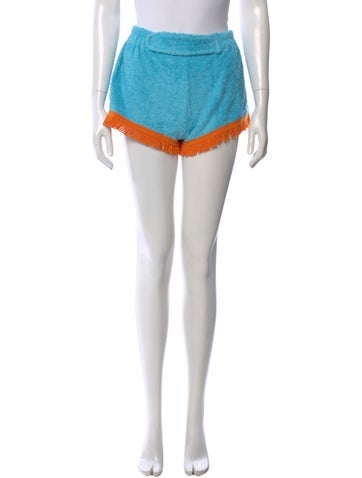 Pre-owned La Veste Colorblock Pattern Mini Shorts In Blue