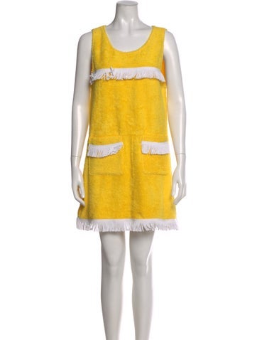 Pre-owned La Veste Colorblock Pattern Mini Dress In Yellow
