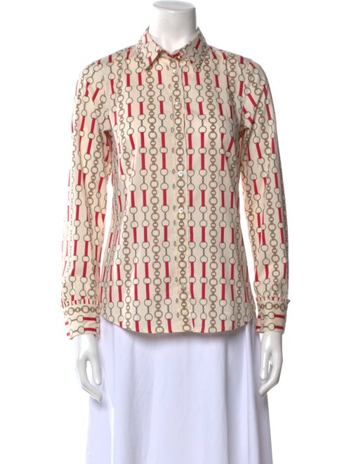Marella Printed Long Sleeve Button-Up Top