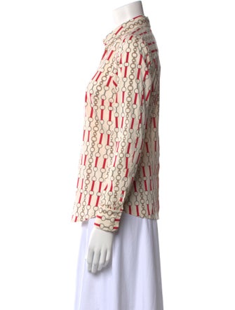 Marella Printed Long Sleeve Button-Up Top