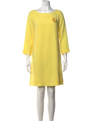 Pre-owned Marella Bateau Neckline Mini Dress In Yellow