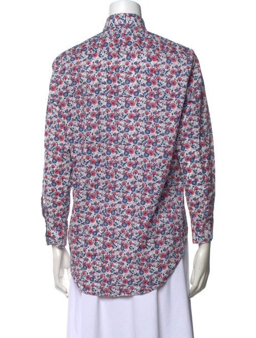 MILLE Printed Mock Neck Button-Up Top