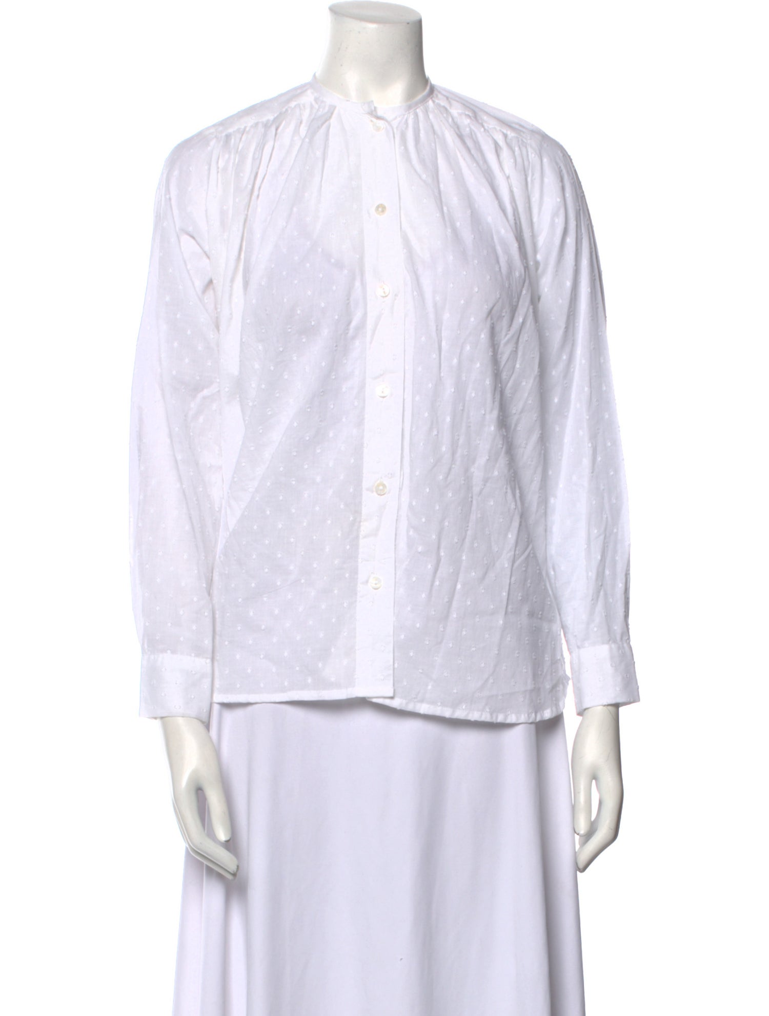 MILLE Striped Mock Neck Button-Up Top w/ Tags