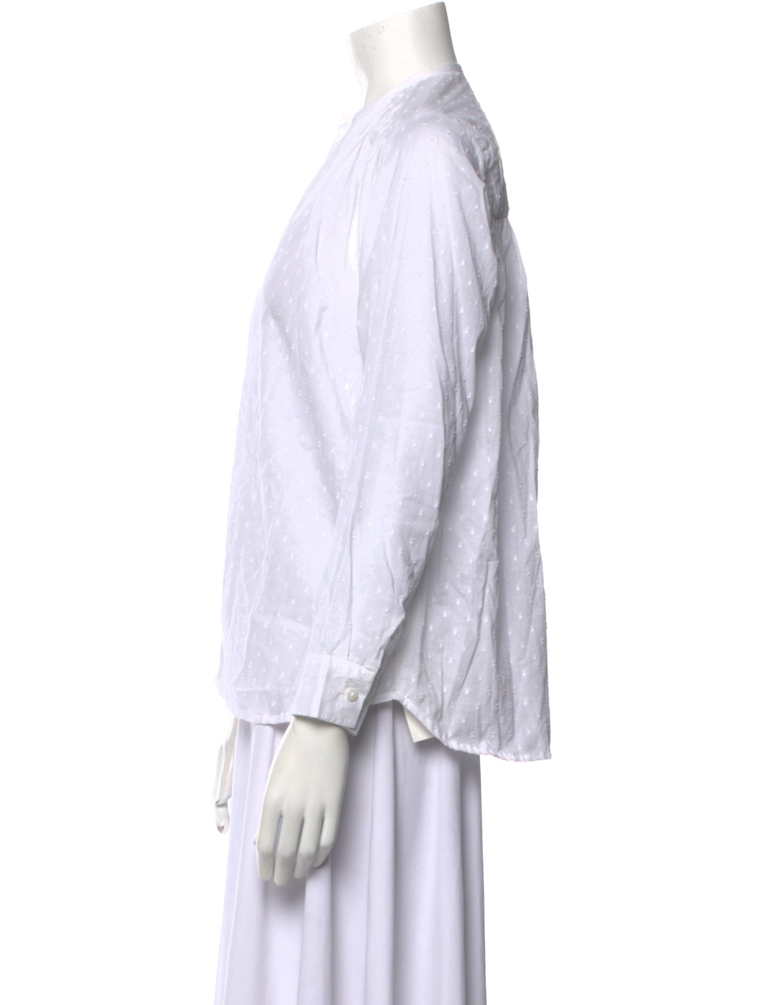 MILLE Striped Mock Neck Button-Up Top w/ Tags