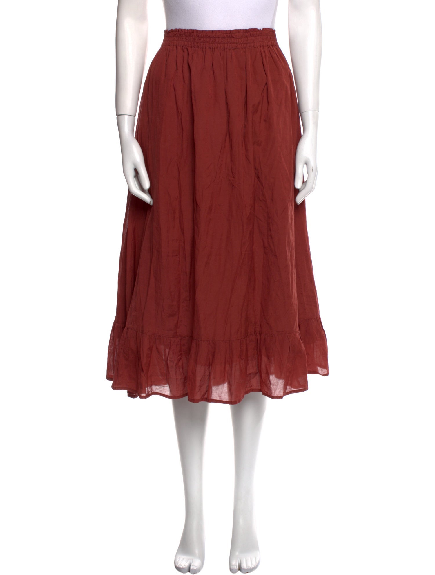 MILLE Pleated Accents Midi Length Skirt