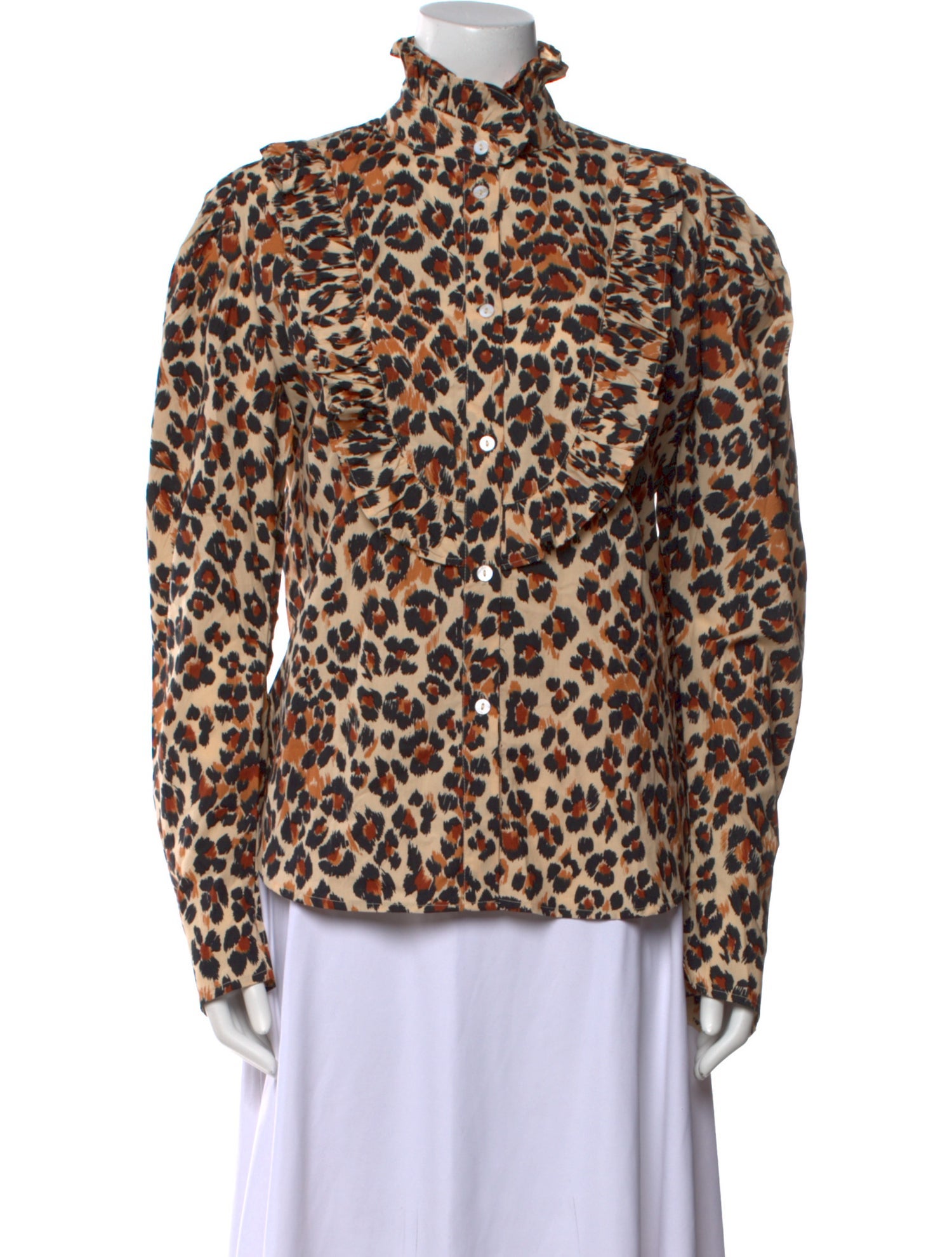 MILLE Animal Print Mock Neck Blouse w/ Tags
