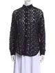MILLE Lace Pattern Long Sleeve Button-Up Top