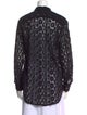 MILLE Lace Pattern Long Sleeve Button-Up Top