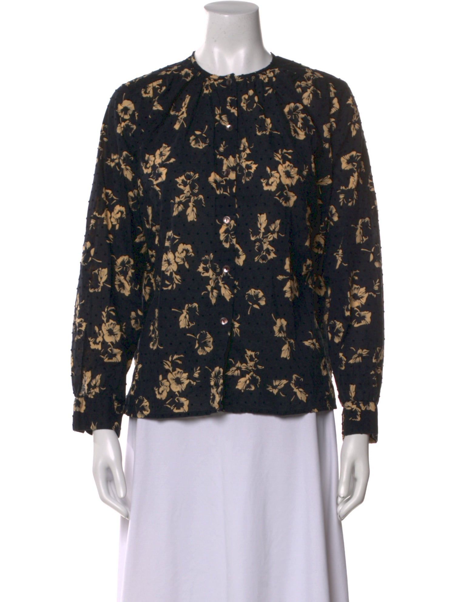 MILLE Floral Print Crew Neck Blouse