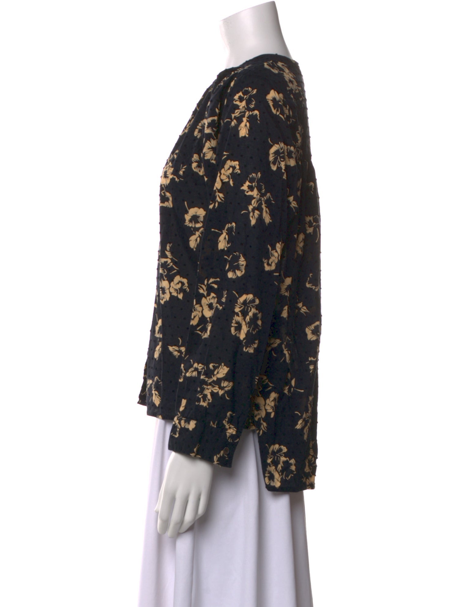 MILLE Floral Print Crew Neck Blouse